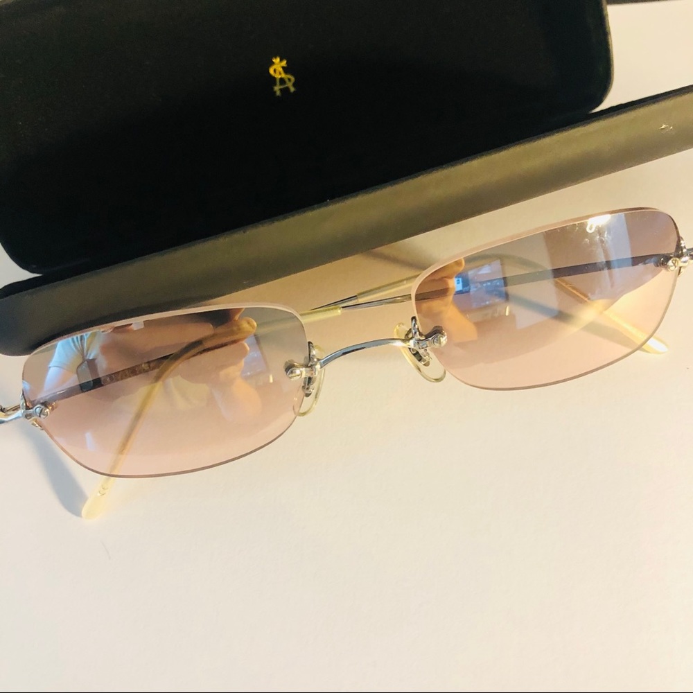 Vintage 90s Oliver Peoples rose colored sunglasses